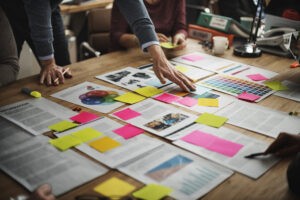 Business people are brainstorming Business people are brainstorming