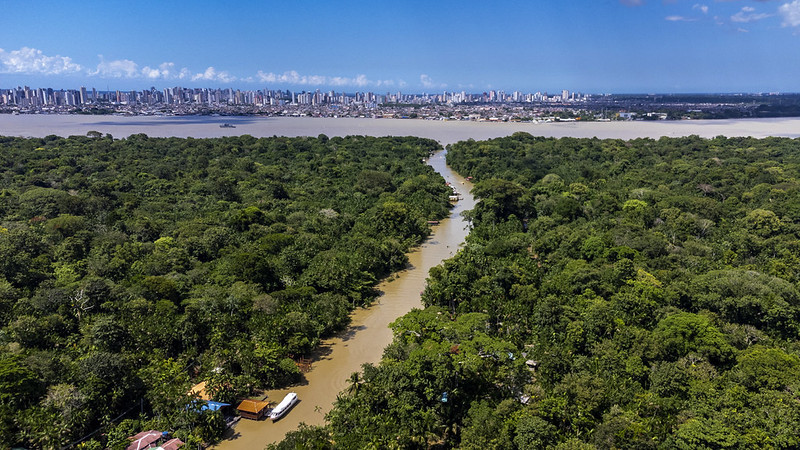 Vista aérea da Amazônia durante a COP30
